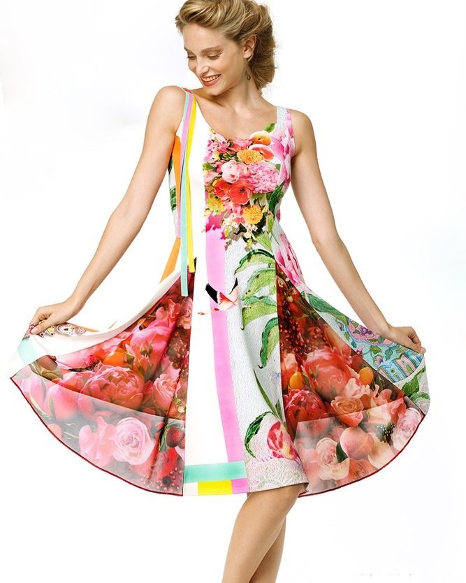 IPNG: Stunning Basket of Roses Illusion Fit & Flare Dress SOLD OUT