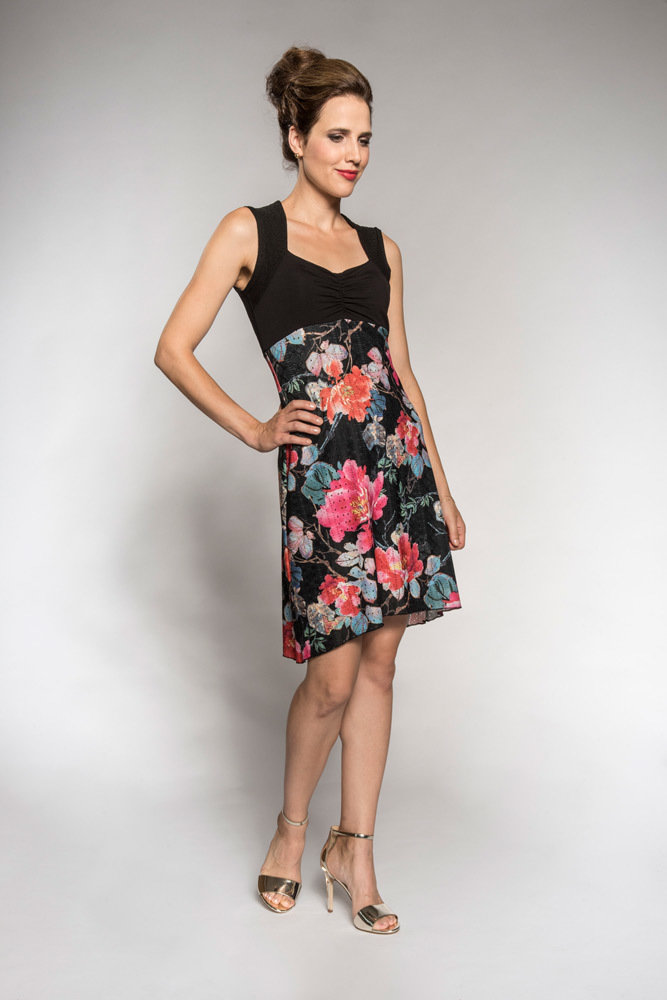 Myco Anna: Sweetheart Ruched Bodice Floral Midi Dress SOLD OUT