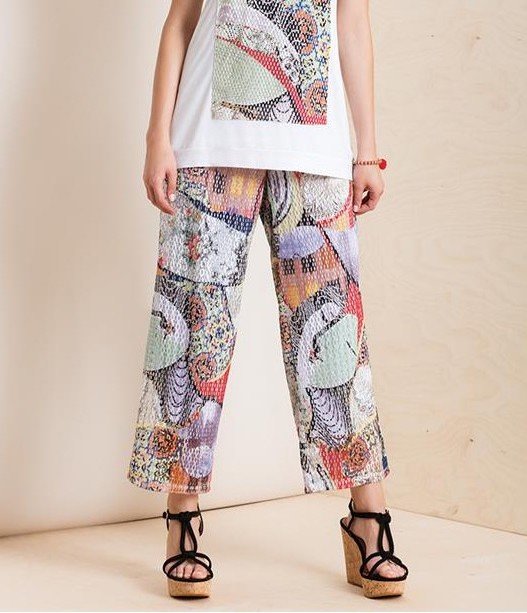 Maloka: Puzzle Abstract Wide Leg Cropped Pant