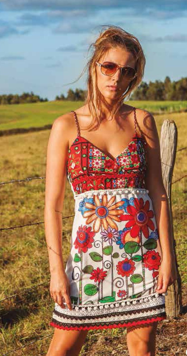 Savage Culture: Red Sunflower Bodice Dress Sorrento SOLD OUT
