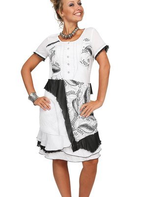 S'Quise Paris: Cupcake Arabesque Print Peek-A-Boo Crinkled Midi Dress
