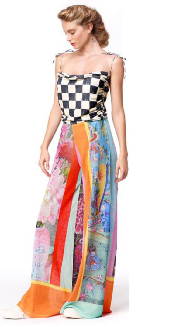 IPNG: Stunning Basket Of Joy Colorblock Wide Leg Flare Pant SOLD OUT