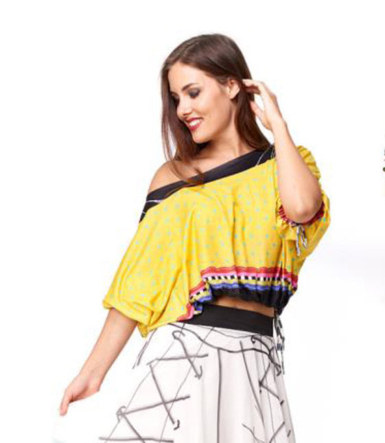 IPNG: Colorblock Tied Waist & Sleeve Crop Top SOLD OUT