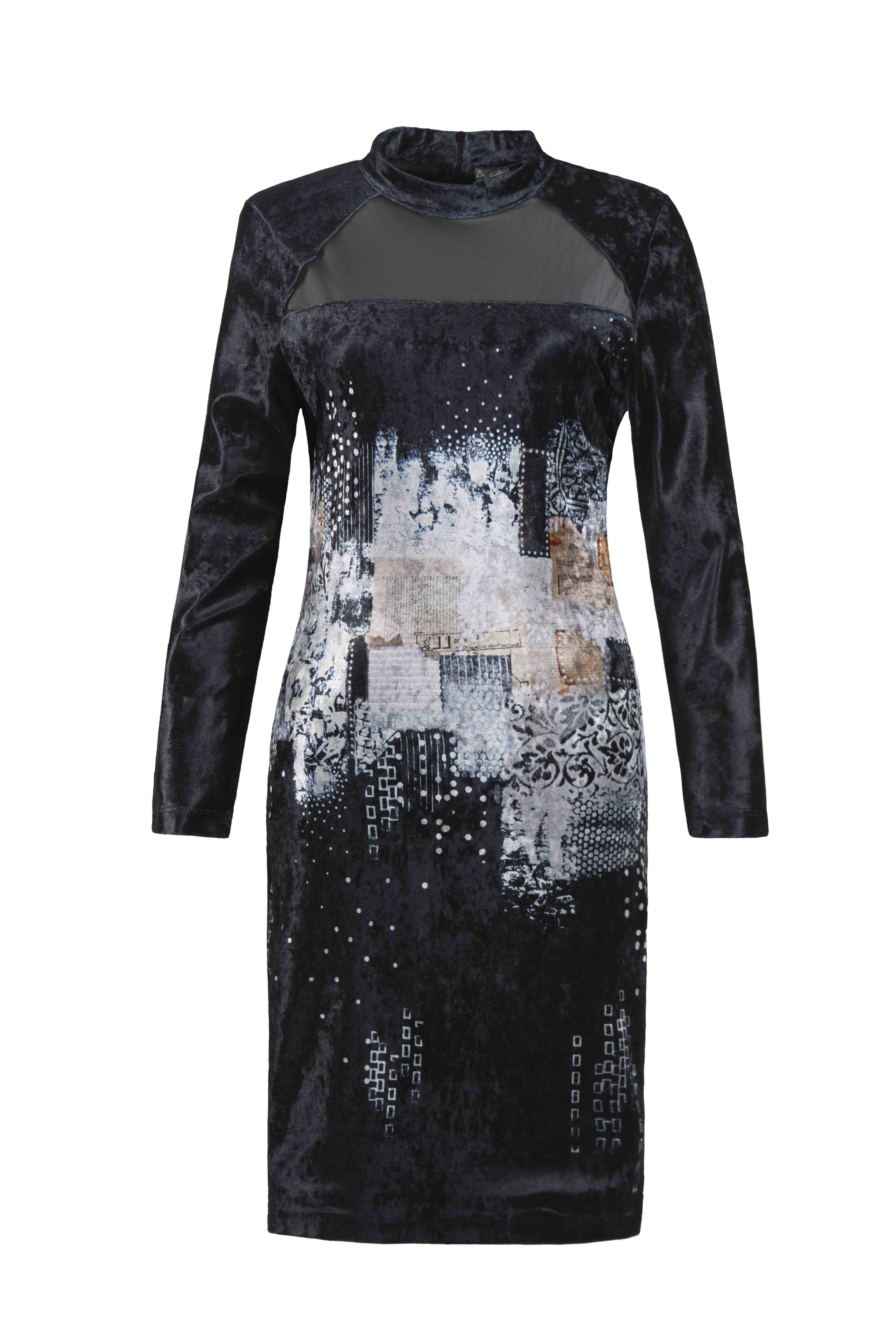 Simply Art Dolcezza: Explosion of Crystals Abstract Art Velvet Dress (1 Left!)