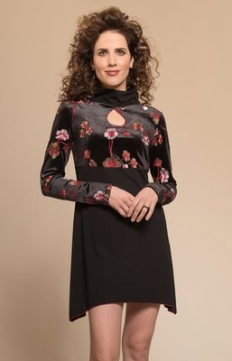 Myco Anna: Velvet Rose Keyhole Asymmetrical Dress/Tunic