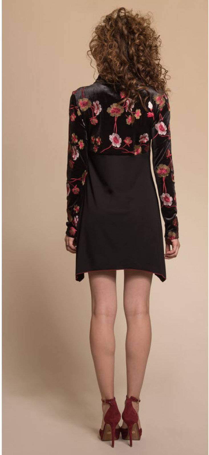 Myco Anna: Velvet Rose Keyhole Asymmetrical Dress/Tunic