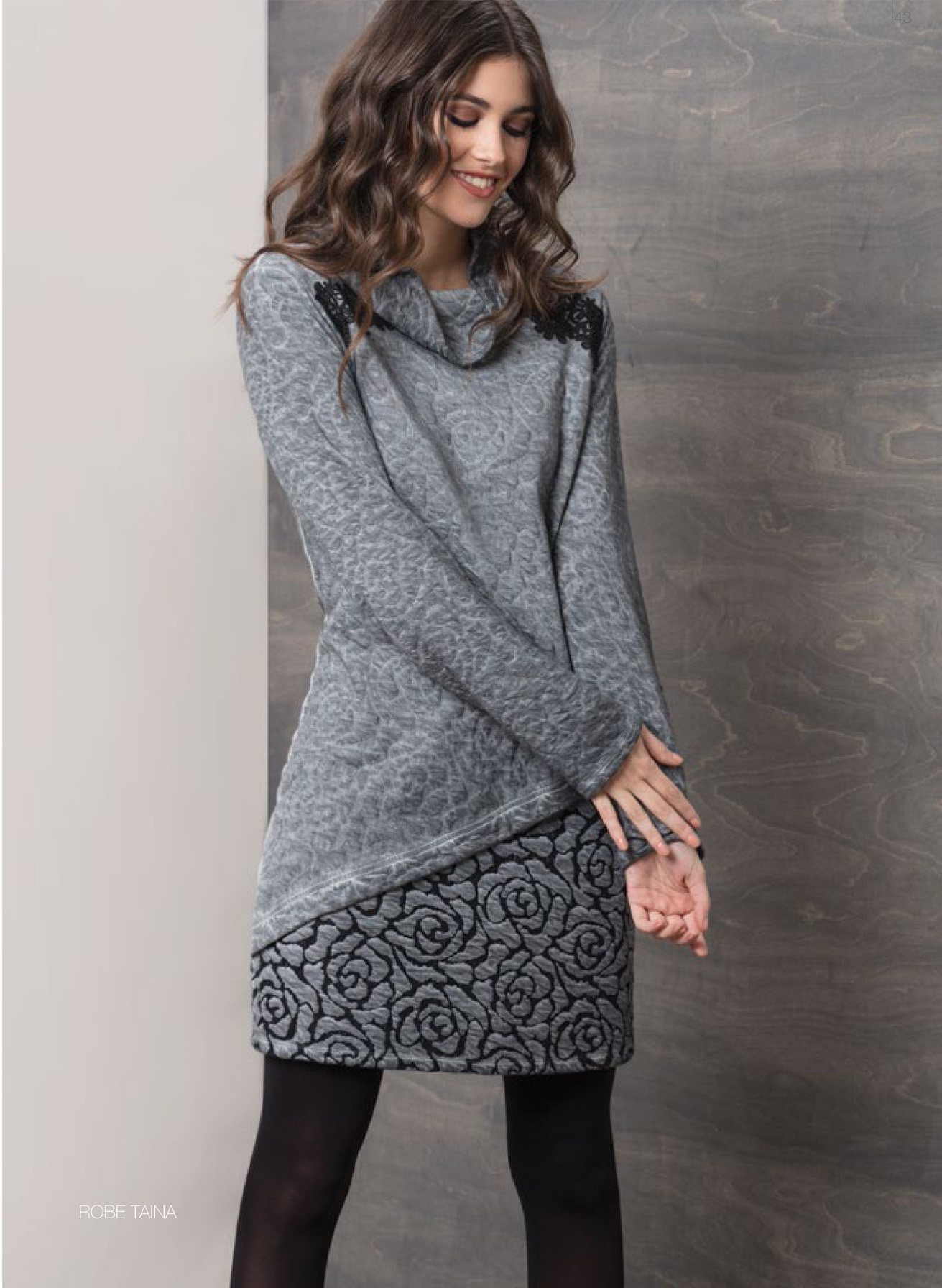 Maloka: Rose Imprinted Angled Hem Sweater Dress (Few Left!) MK_TAINA_N5