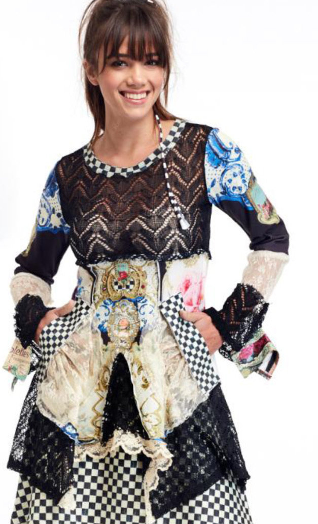 IPNG: Antique Jewels Lace Patchwork Asymmetrical Tunic