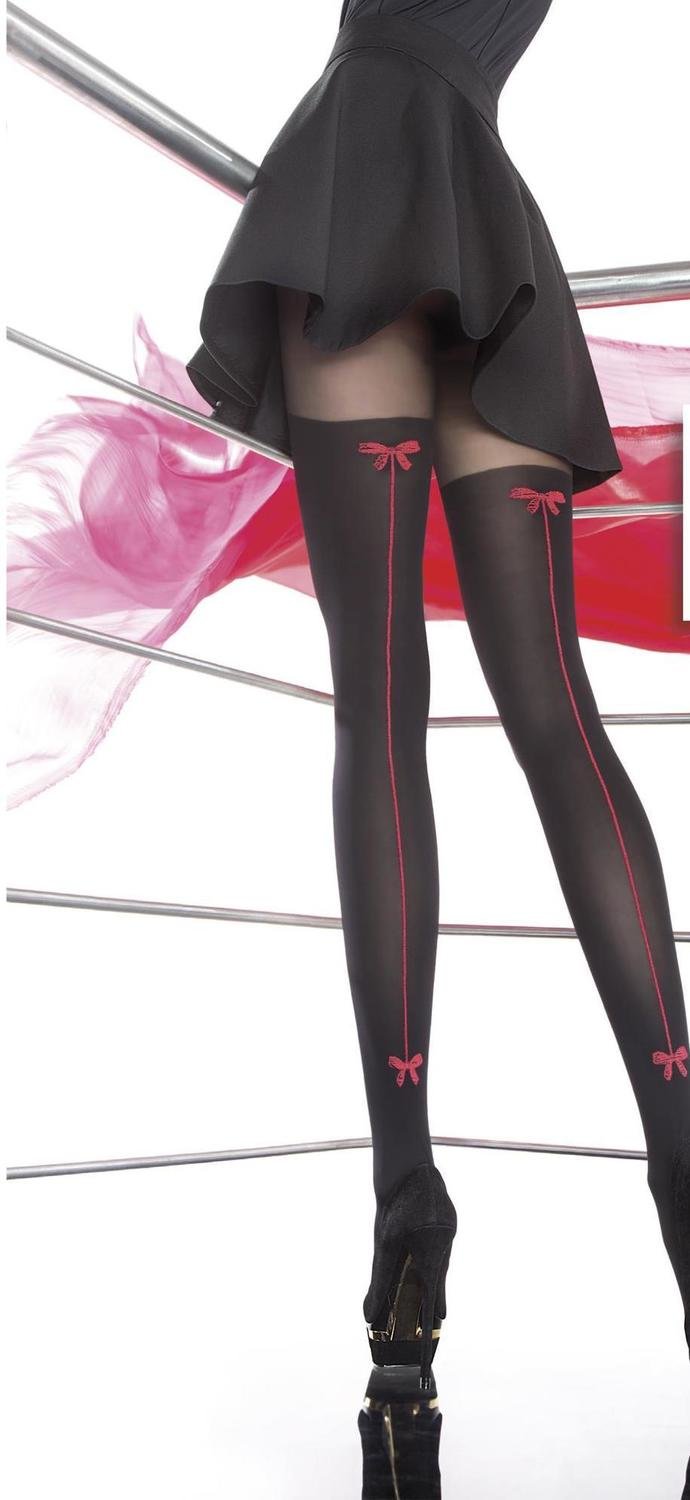 Fiore: Little Red Bow Opaque Tights SOLD OUT