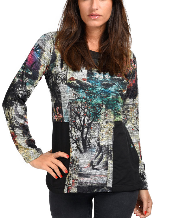 S'Quise Paris: Secret Fuchsia Forest Pocket Sweater Tunic SOLD OUT