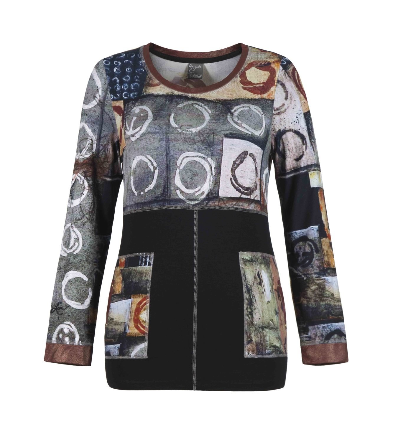Simply Art Dolcezza: Exotic Truffle Collection Abstract Flutter Tunic (1 Left!)