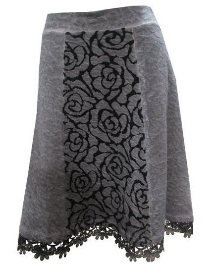 Maloka: Rose Imprinted Jacquard Midi Skirt SOLD OUT