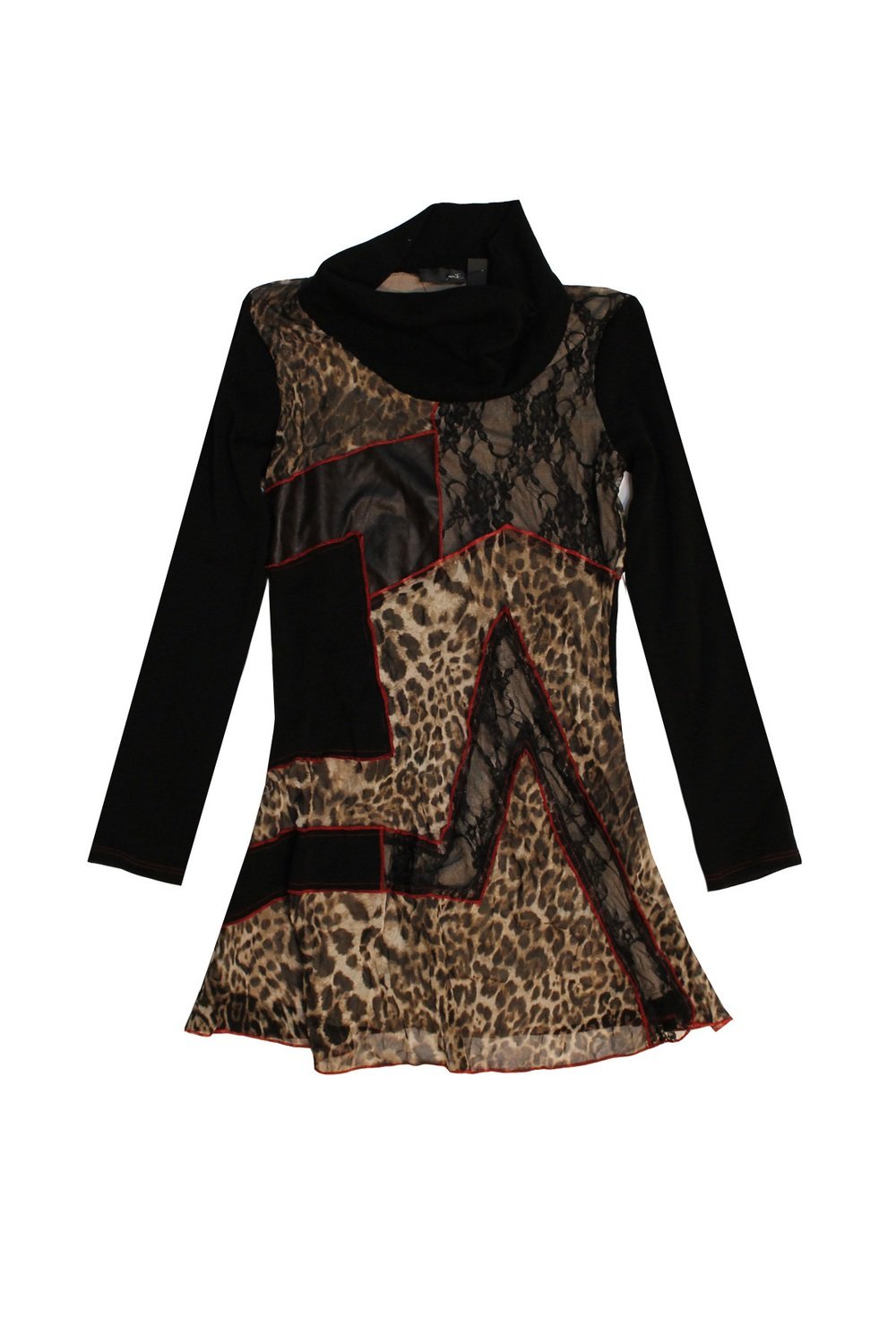 ME Paris: Red Leopard & Lace Sweater Tunic SOLD OUT