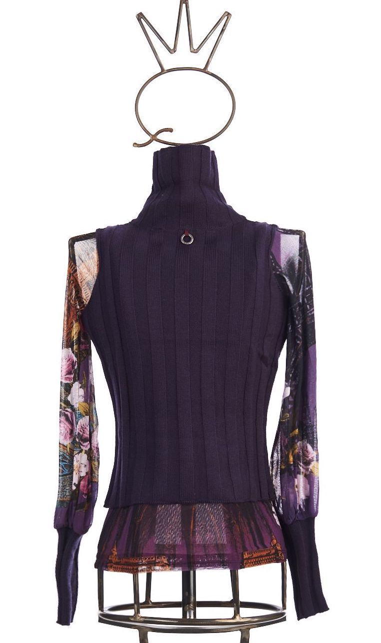 Save The Queen: Poudre Purple Rose Bodice Sweater Tunic (1 Left!)