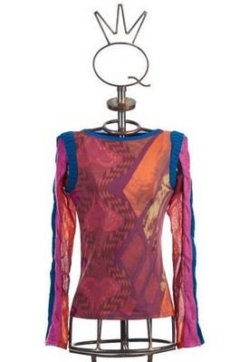 Save The Queen: Heart My Bodice Abstract Art Mixed Media Sweater Tunic