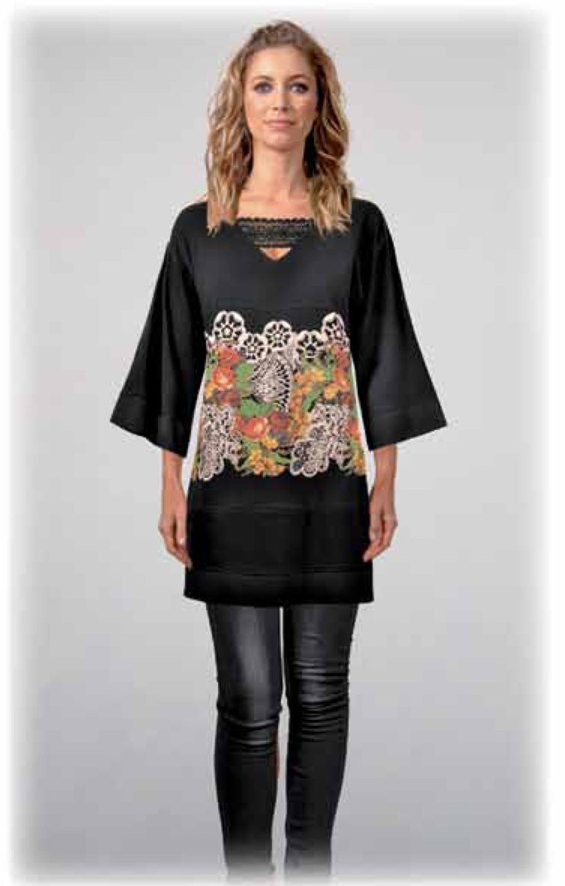 Savage Culture: Kimono Sleeves &amp; Roses Long Tunic Giordana
