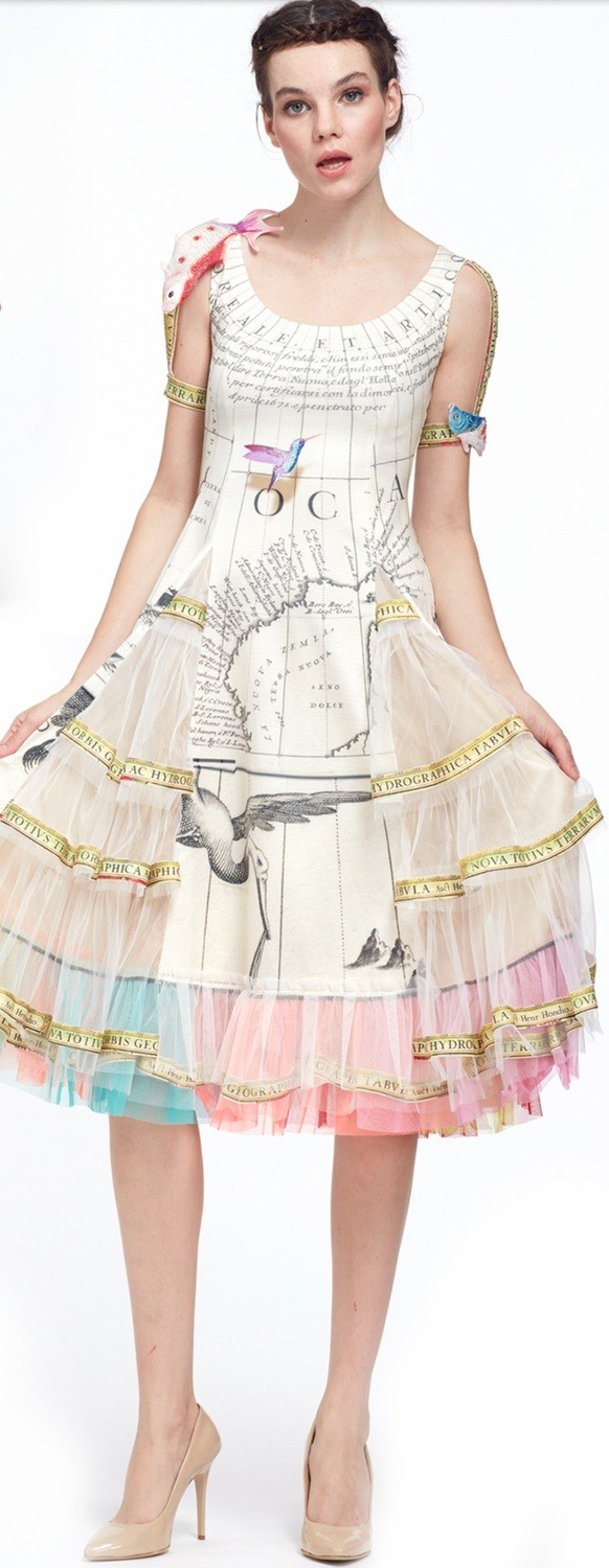 IPNG: The World At Your Paper Boat Trip Map Illusion Tulle A-line Gown