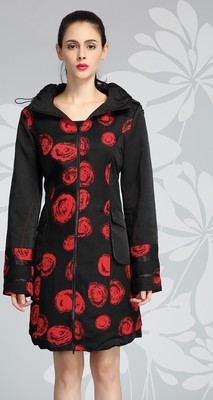 L33 Paris: Abstract Rosette Long Coat L33 Paris: Abstract Rosette Long Coat