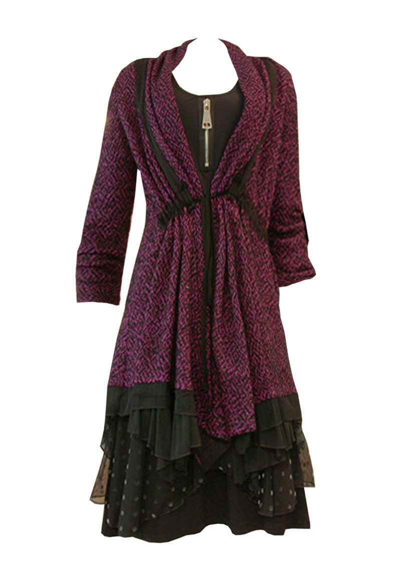 Double Jeu Paris: Fuschia Plum Berry Sweater Cape SOLD OUT