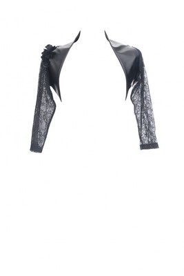 Les Fees Du Vent Couture: Exquisite Crystal Faux Leather & Lace Bolero (One of a Kind!) Les Fees Du Vent Couture: Exquisite Crystal Faux Leather & Lace Bolero (One of a Kind!)