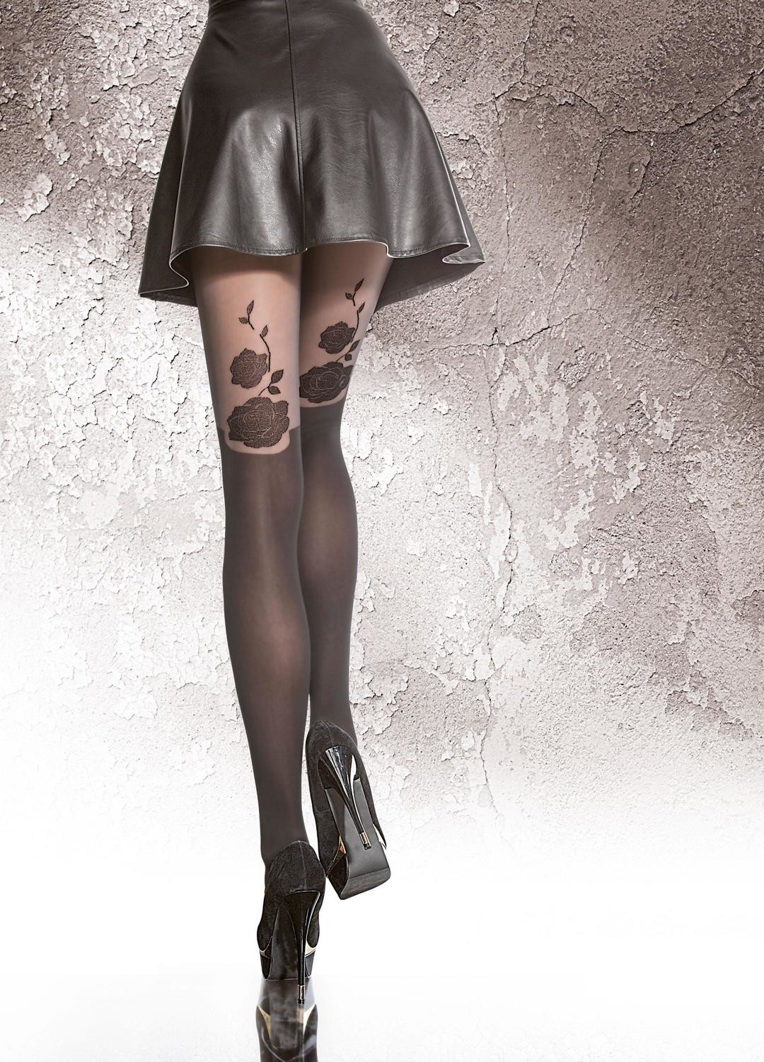 Fiore: Rosette Ribbon Embroidered Tights SOLD OUT