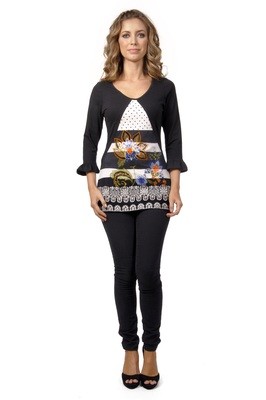 Savage Culture: Lady Evelyn Arabesque Tunic with Tulip Sleeves Savage Culture: Lady Evelyn Arabesque Tunic with Tulip Sleeves