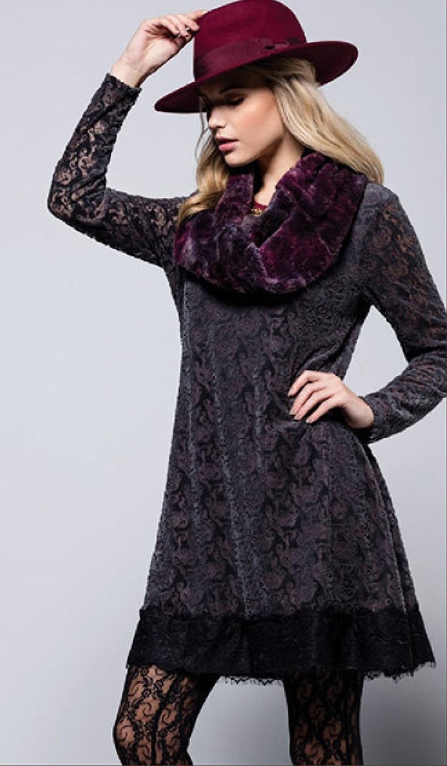 Maloka: Rosette Crinkle Velvet Dress/Tunic (More Colors, Few Left!)