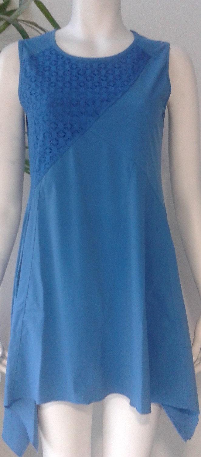 Maloka: Sky Blue Frosted Asymmetrical Petal Tunic