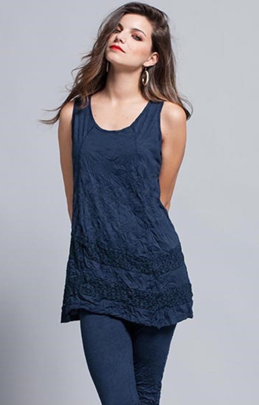 Maloka: Crinkled Cotton &amp; Arabesque Hem Tunic (in Black!)