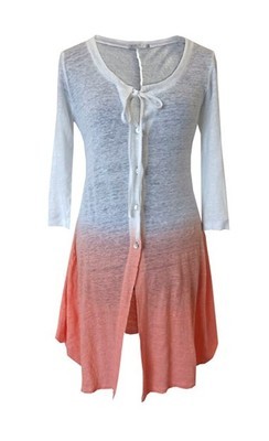 Maloka: Pearly Streaks Of Color Linen Cover Up/Tunic (1 Left in White/Mocha!) Maloka: Pearly Streaks Of Color Linen Cover Up/Tunic (1 Left in White/Mocha!)