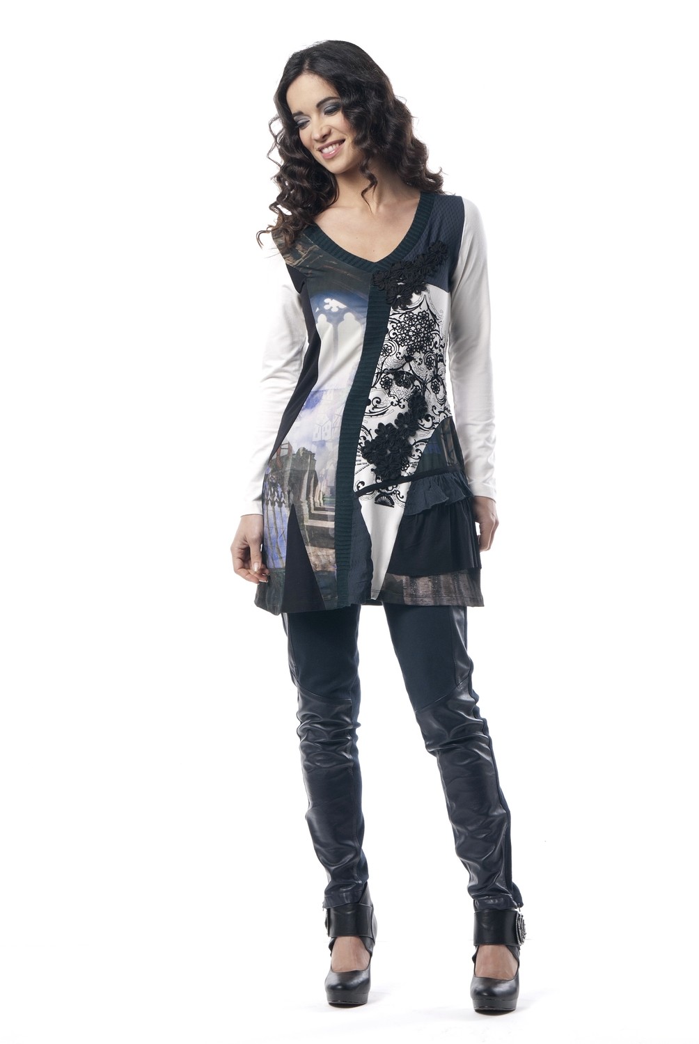 Les Fees Du Vent Couture Collection: Window To Notre Dame Mini Dress/Tunic