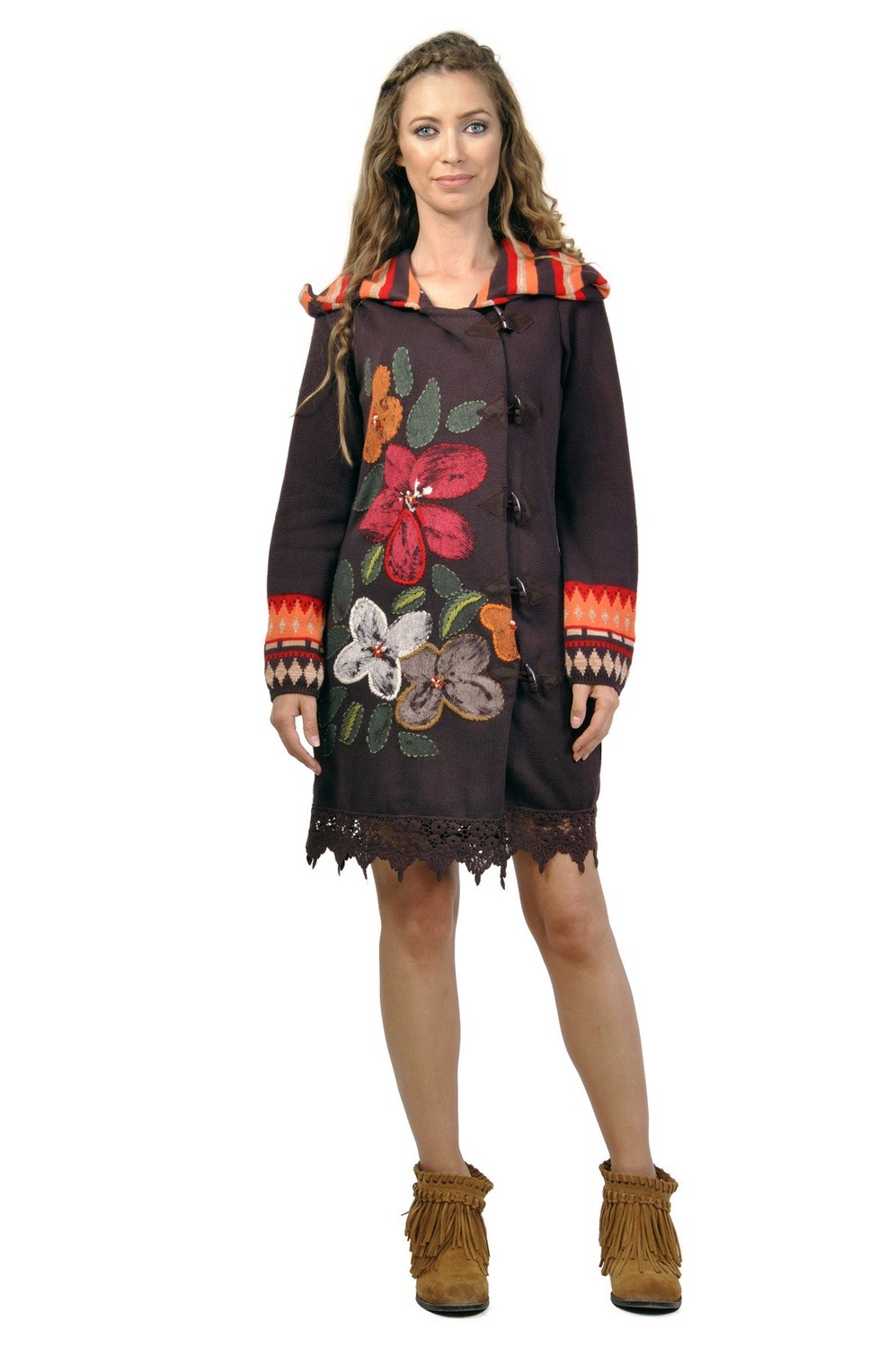 Savage Culture: Woolen Flower Jacquard Coat Ilona SOLD OUT