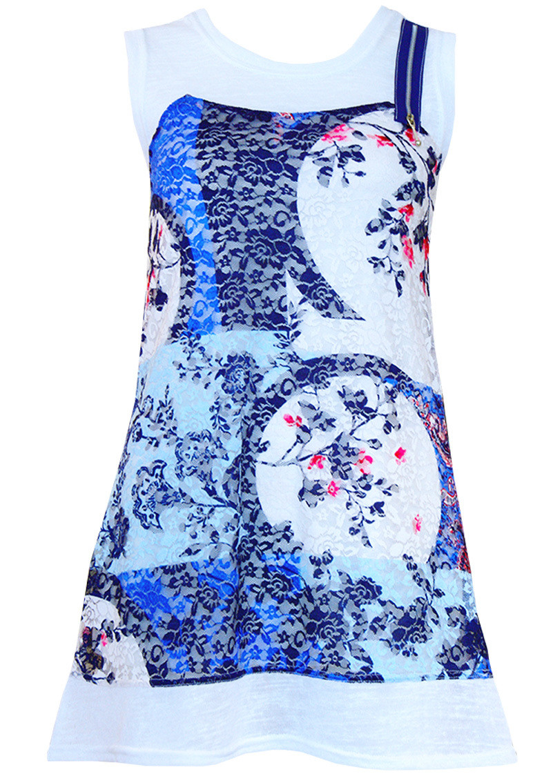 Double Jeu Paris: Garden Of Blue Roses &amp; Lace Tunic SOLD OUT