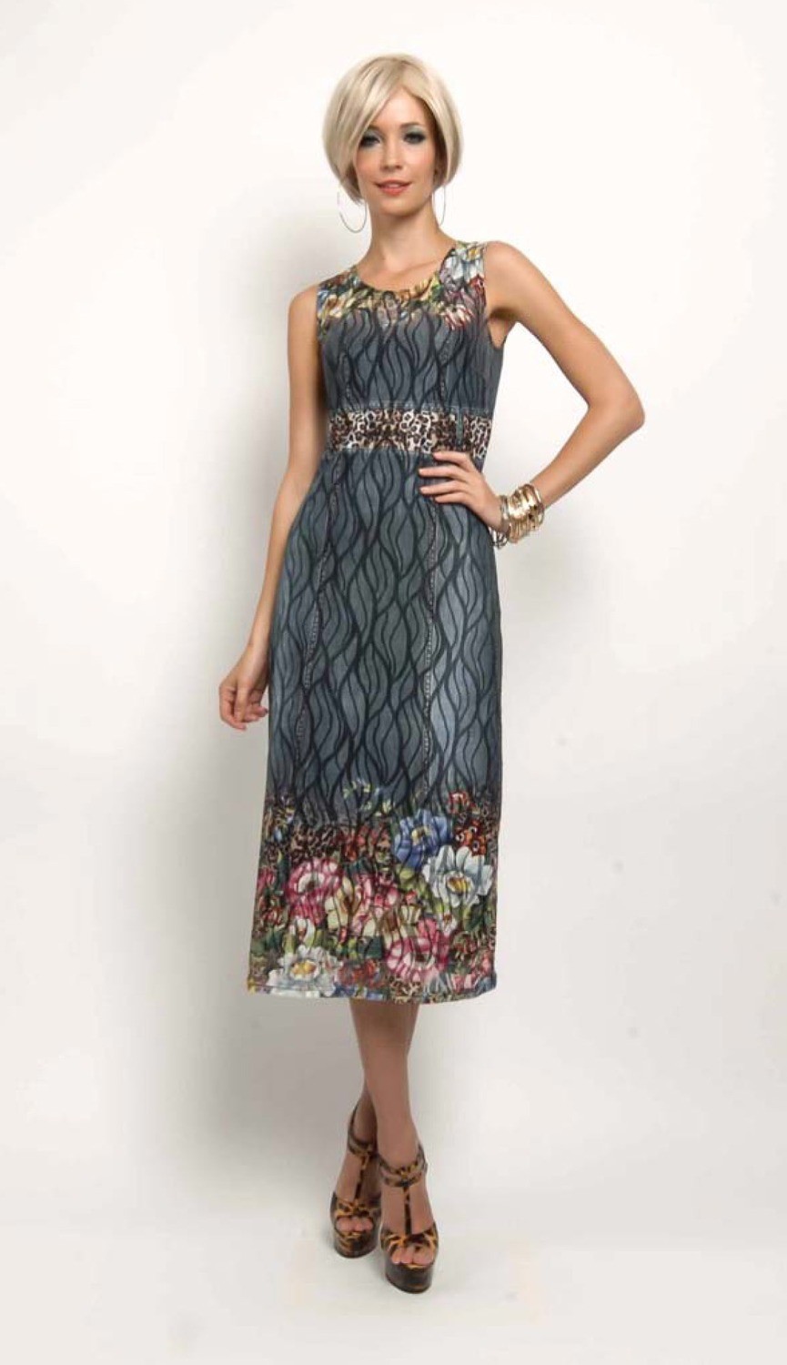 Simon Chang: Faux Denim Fuchsia Sundress SOLD OUT