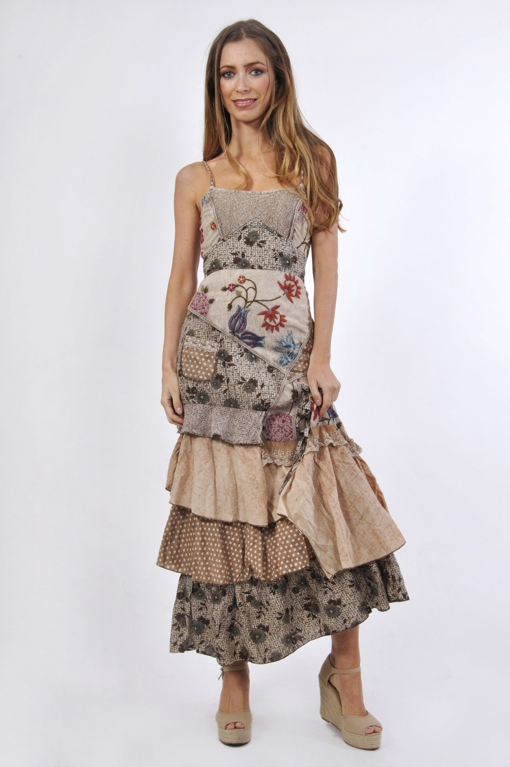 Savage Culture: Entangled Fuchsia Flower Long Sundress Alba SOLD OUT