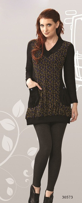 Dzhavael Couture: Midnight Mohair Chocolate Leopard Sweater  SOLD OUT