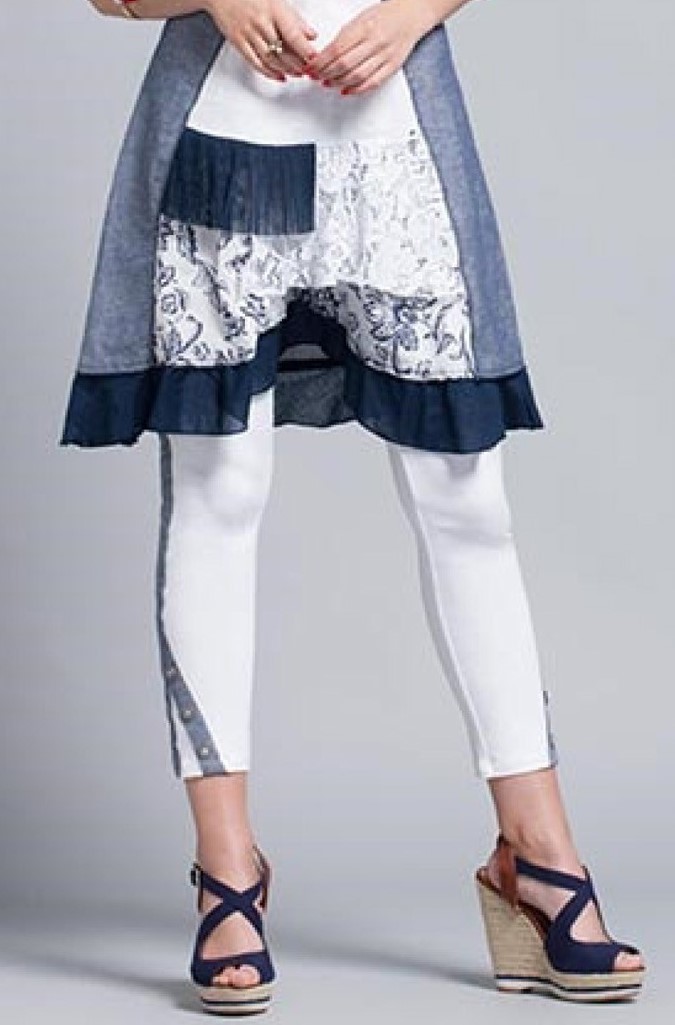 Maloka: Denim Designed Rosette Legging SOLD OUT