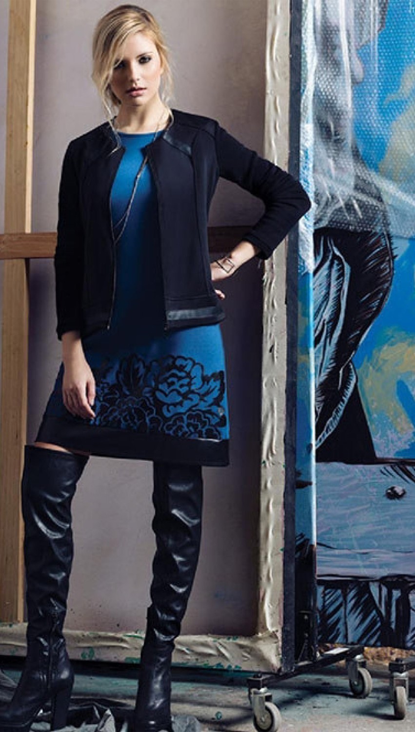 Maloka: Black Rose Rimmed Long Tunic/Dress SOLD OUT