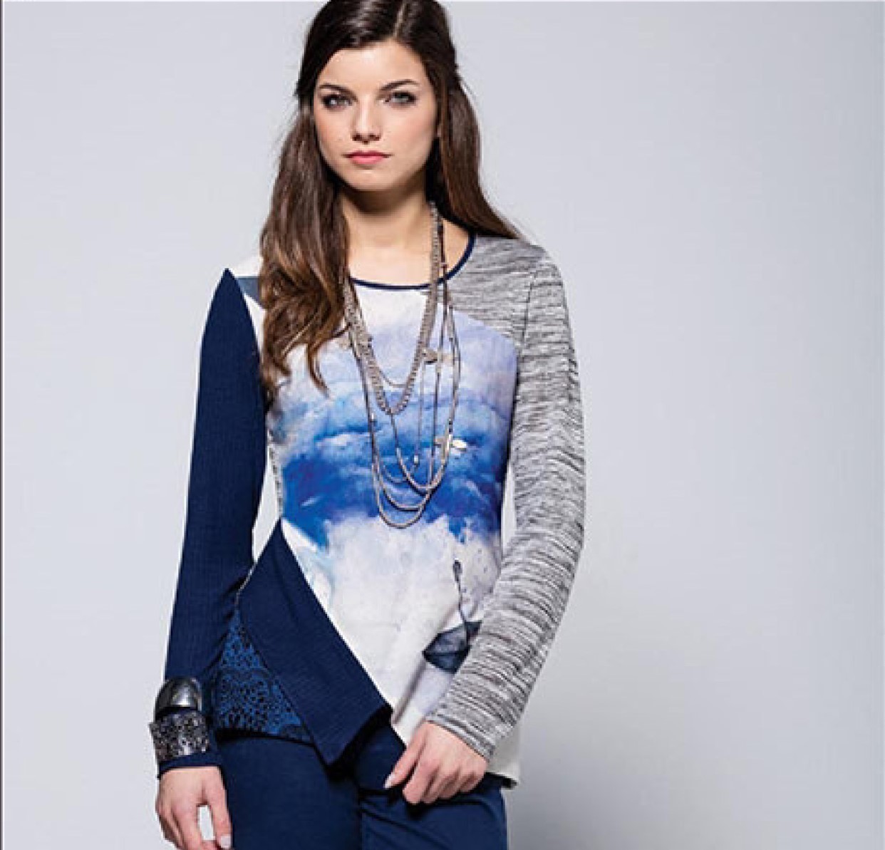 Maloka: Pieced Cotton Sultry Sky Tunic SOLD OUT