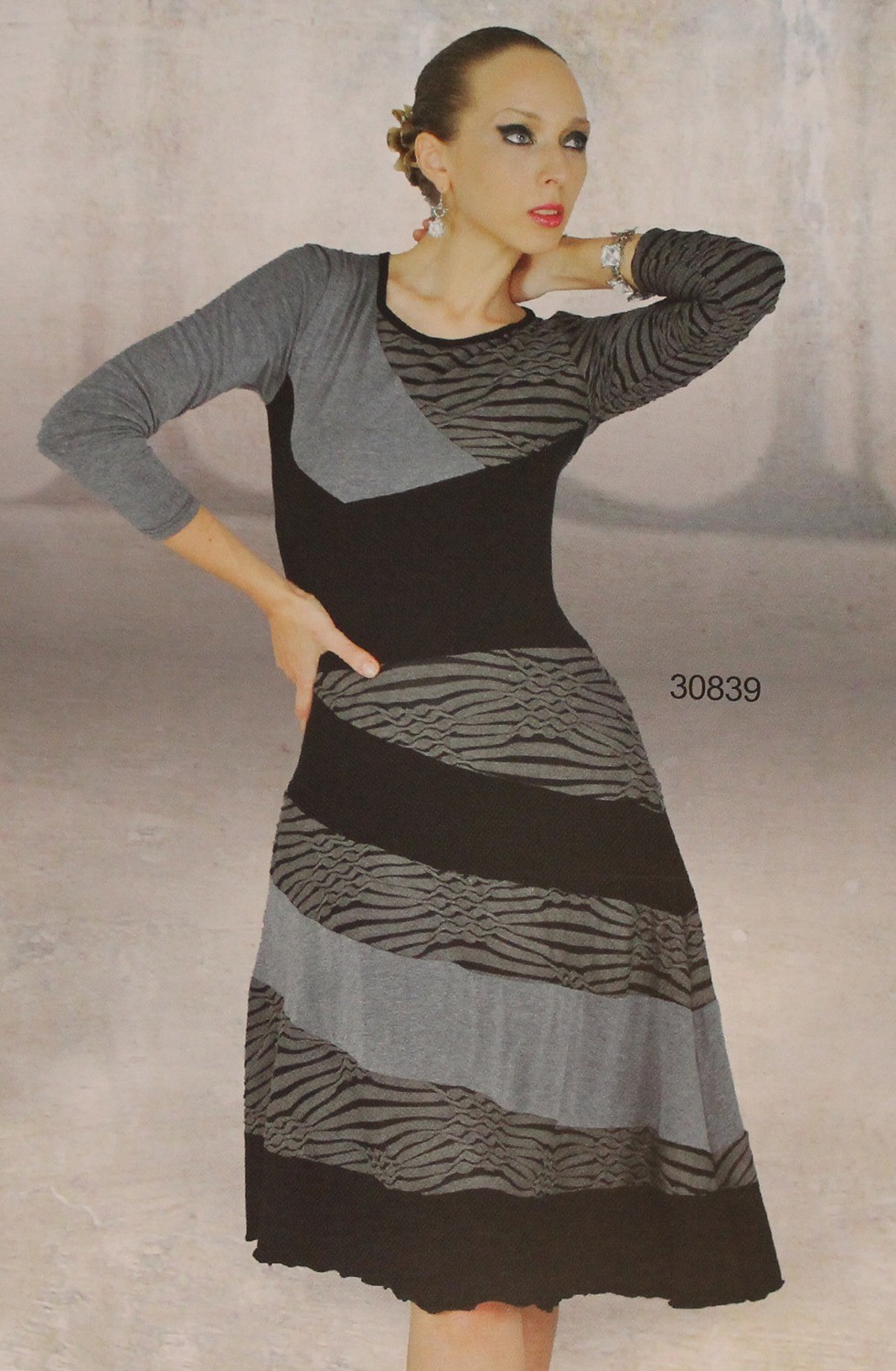 Dzhavael Couture: Smoking Grey Zebra Dress