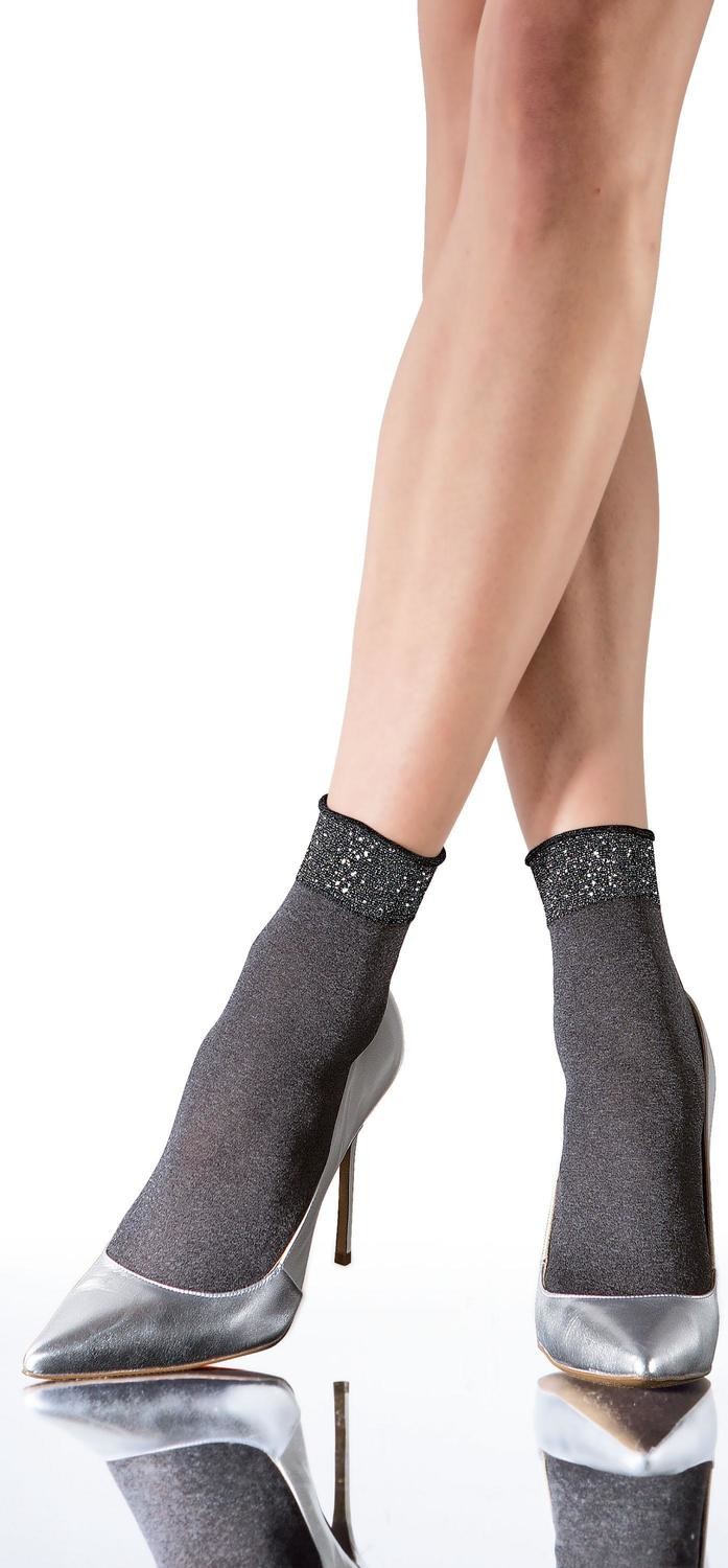 Fiore: Metallic Patterned Melange Socks SOLD OUT