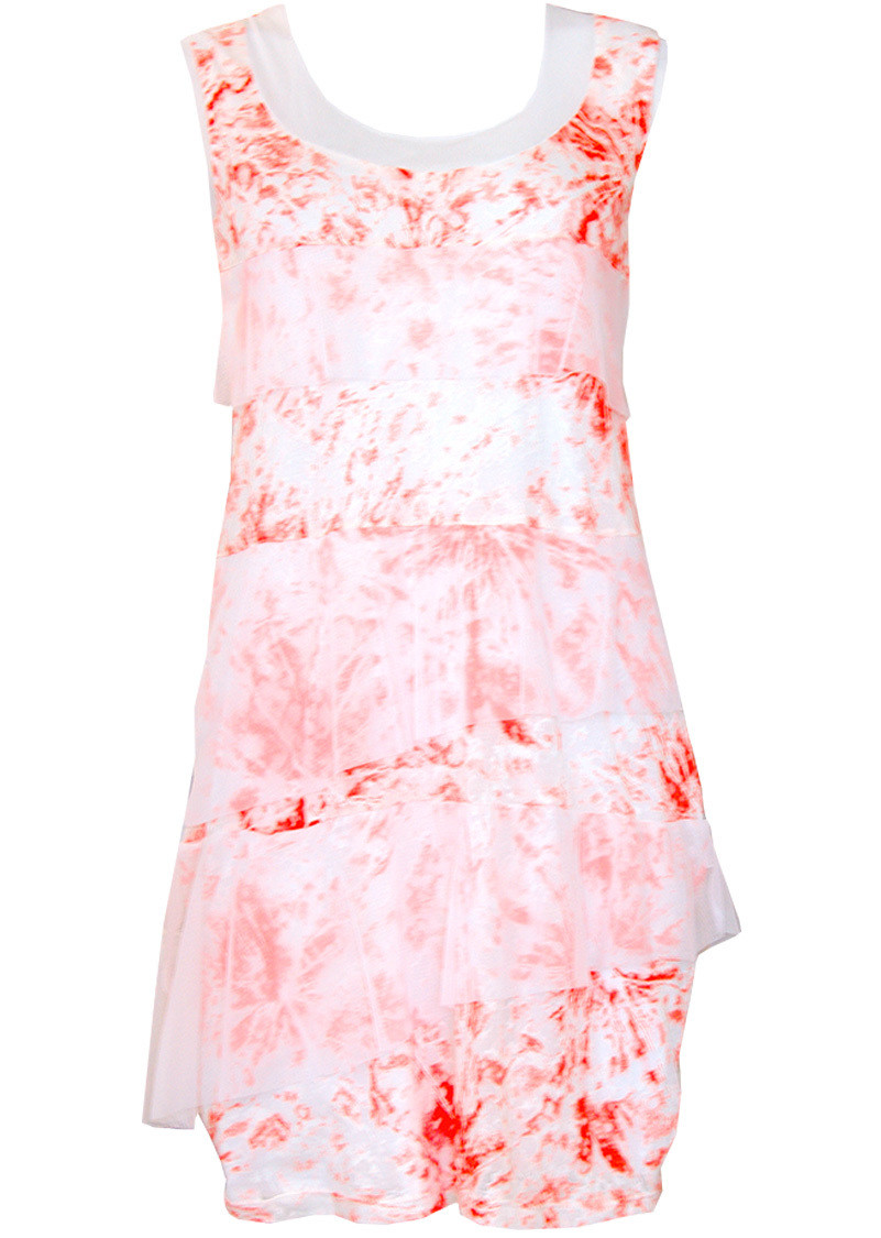 Double Jeu Paris: Little White &amp; Coral Laced Dress SOLD OUT