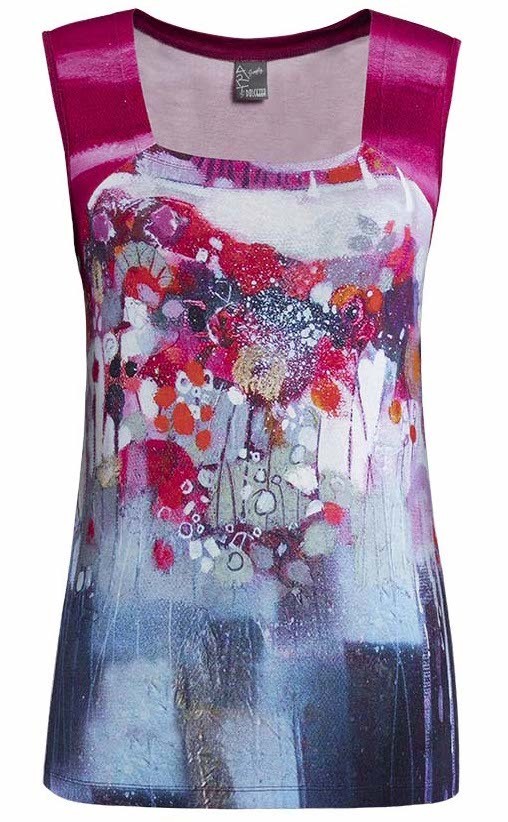 Simply Art Dolcezza: Fuschia Candy Storm Abstract Art Top SOLD OUT