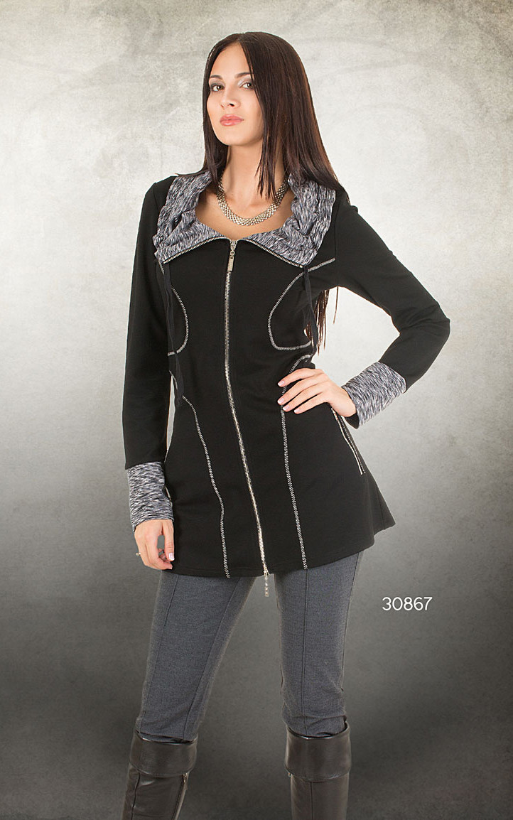 Dzhavael Couture: Knit Collar & Double Zip Jacket SOLD OUT