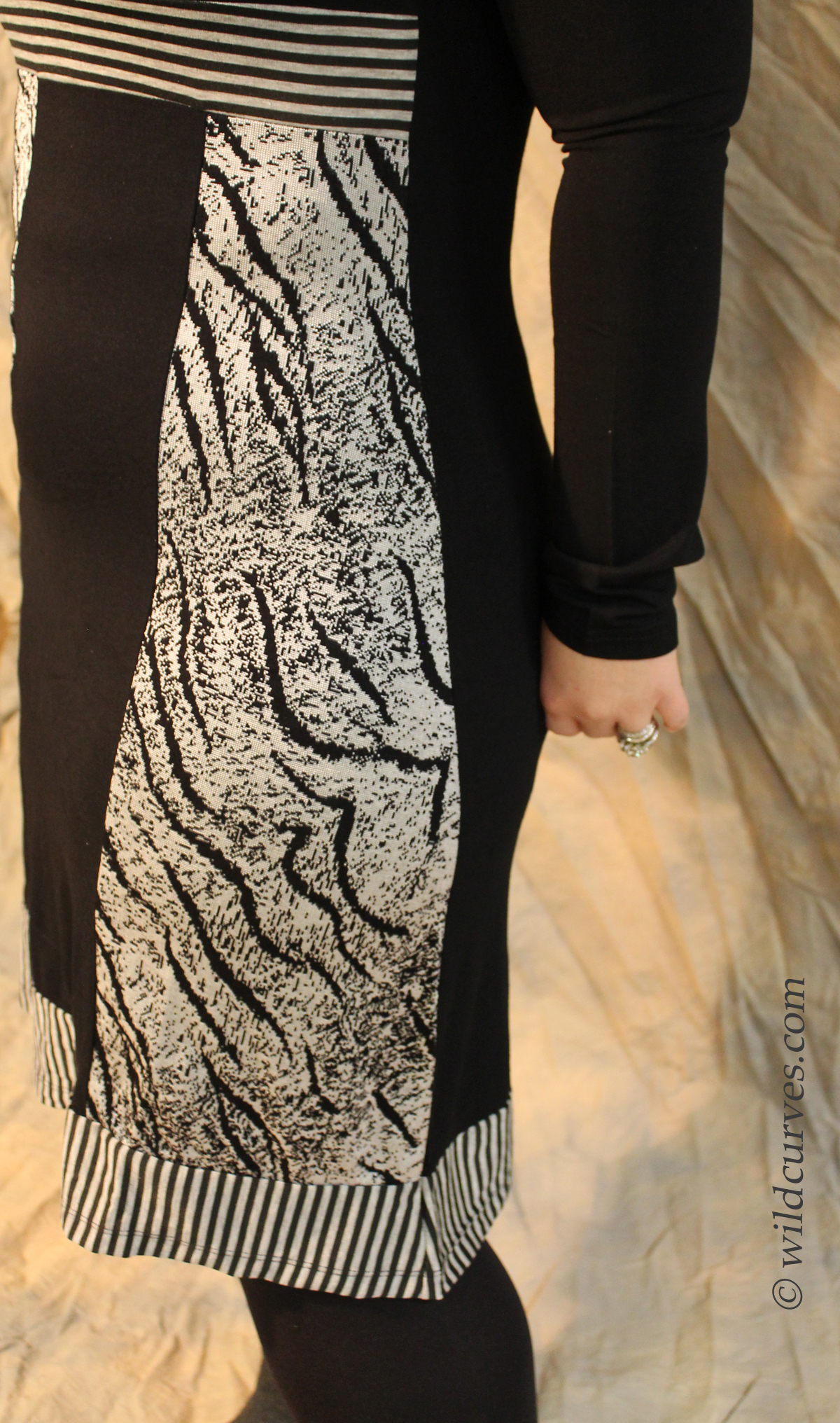 Dzhavael Couture Panther Striped Sweater Dress