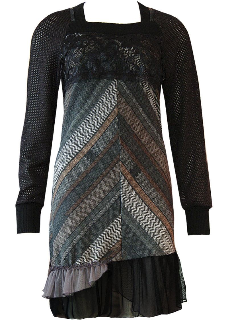Double Jeu Paris: Shades Of Grey With A Taste Of Chocolate Sweater Dress/Tunic