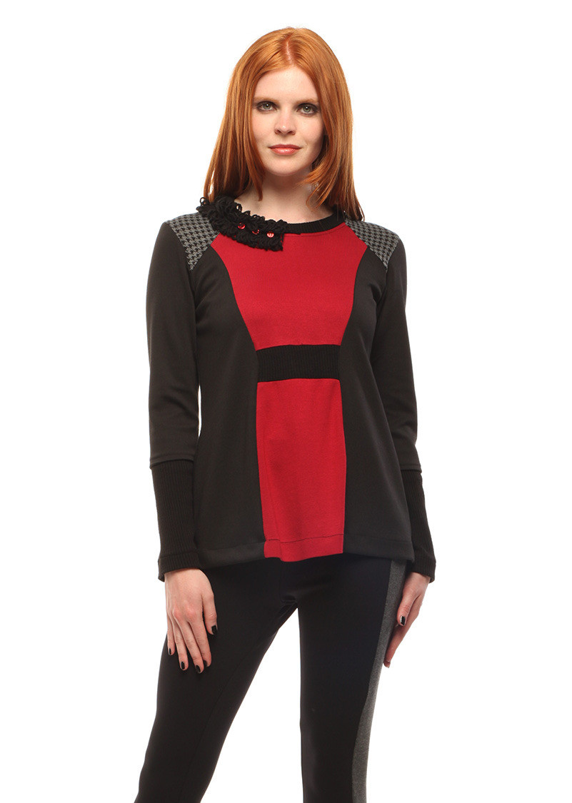 Double Jeu Paris: Rouge Tweed Sweater SOLD OUT