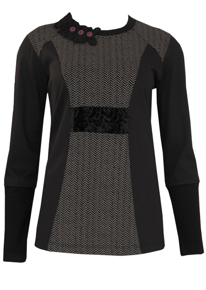 Double Jeu Paris: 3 Shades of Smoking Grey Tweed Sweater SOLD OUT