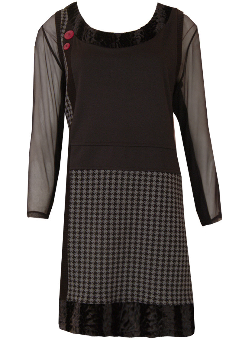 Double Jeu Paris: Dark Chocolate Tweed Sweater Dress/Tunic (Almost Gone!)