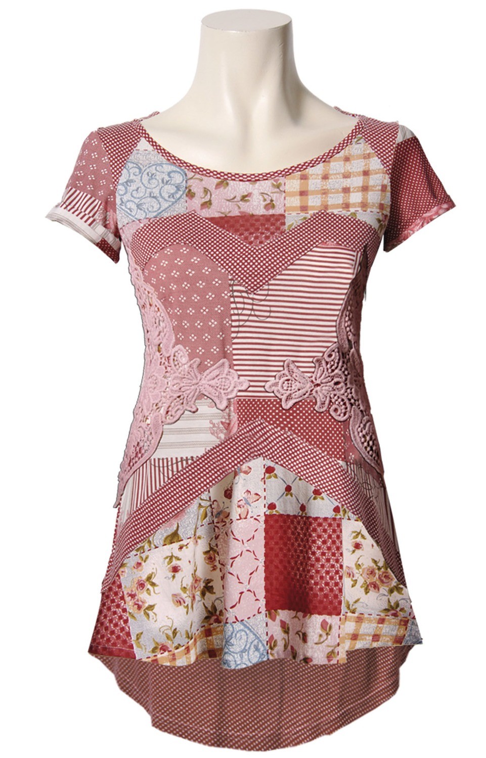 Savage Culture: Strawberry Patchwork Sophie Asymmetrical Tunic SOLD OUT